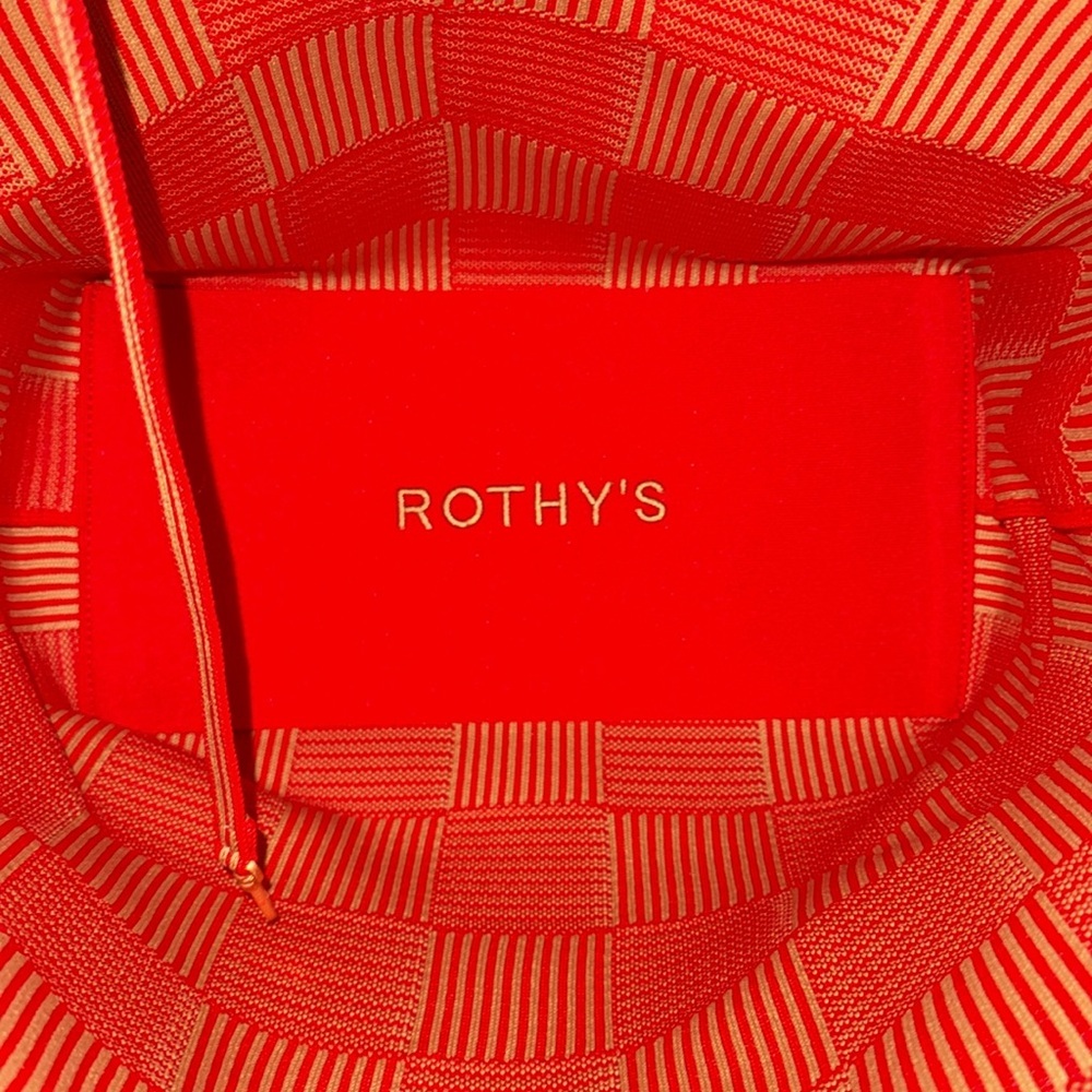 NWT Rothy’s lightweight tote bag in red and tan check pattern, no longer sold - Picture 3 of 10